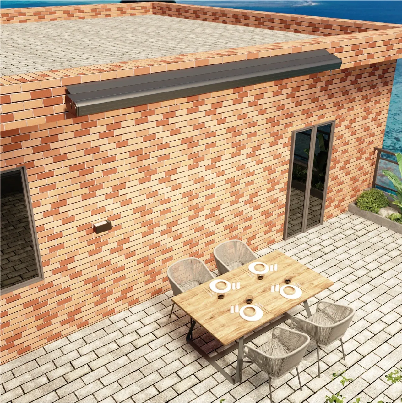 QHB full-cassette awning · Application illustration