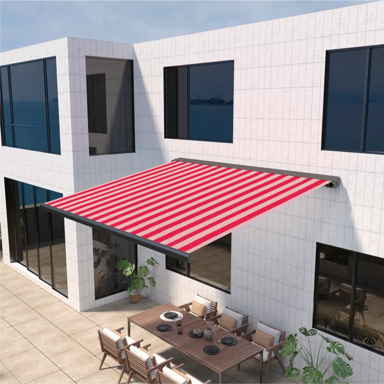 QHB full-cassette awning · Application illustration