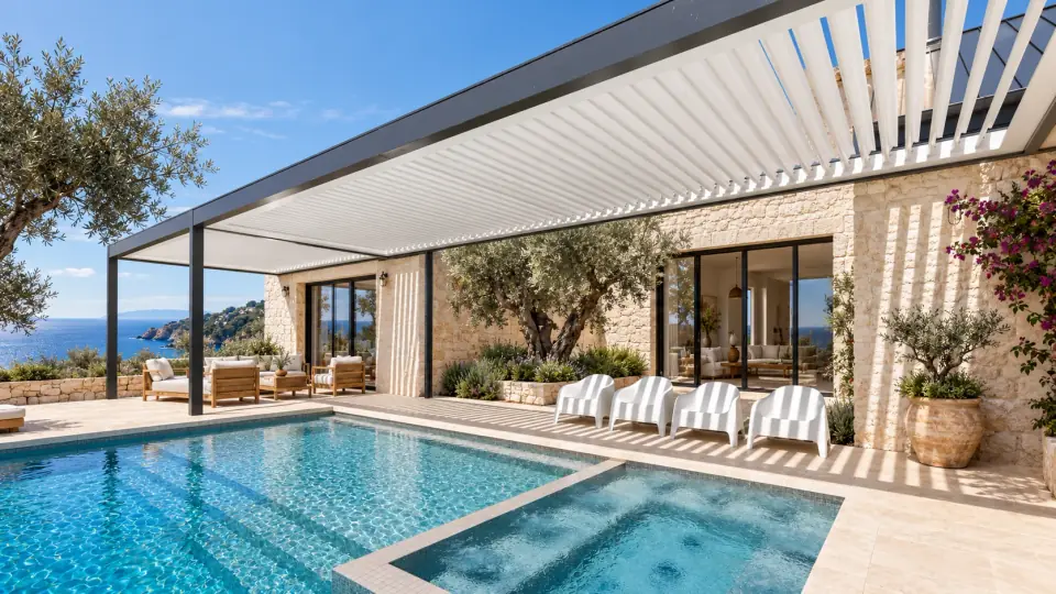 Louvered pergolas