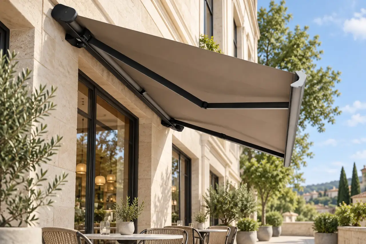 Full-cassette terrace awning