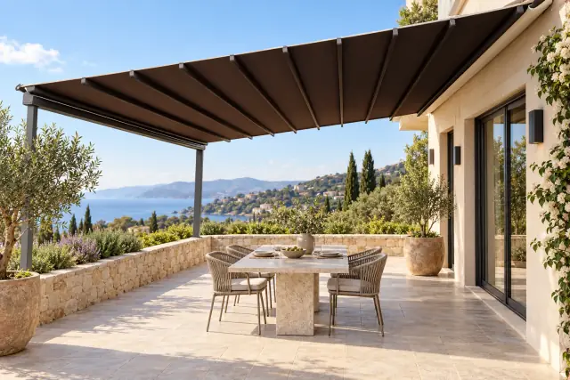 Terrace fabric canopy