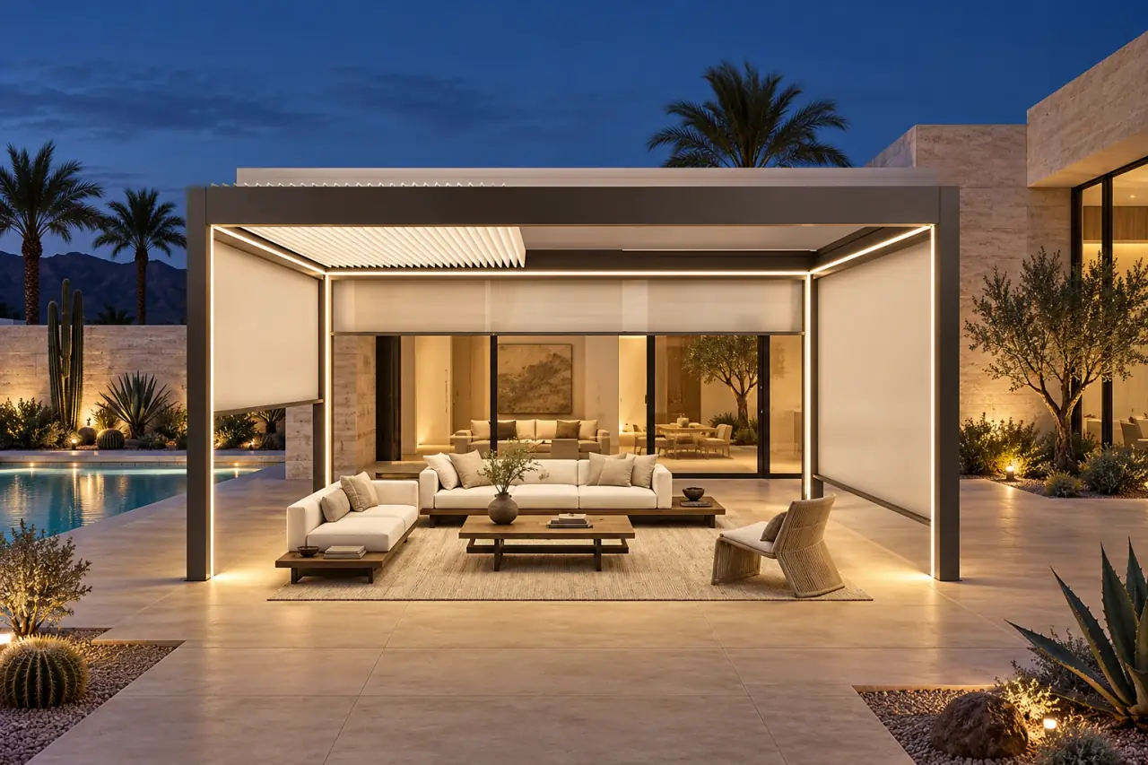 Louvered pergolas