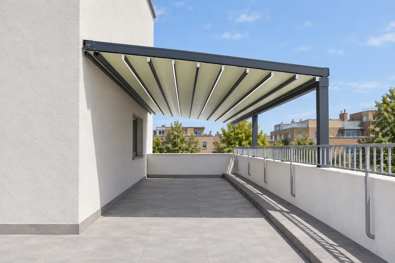 Urban balcony fabric canopy