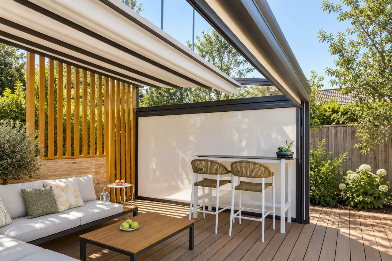 Glazed-deck side screen
