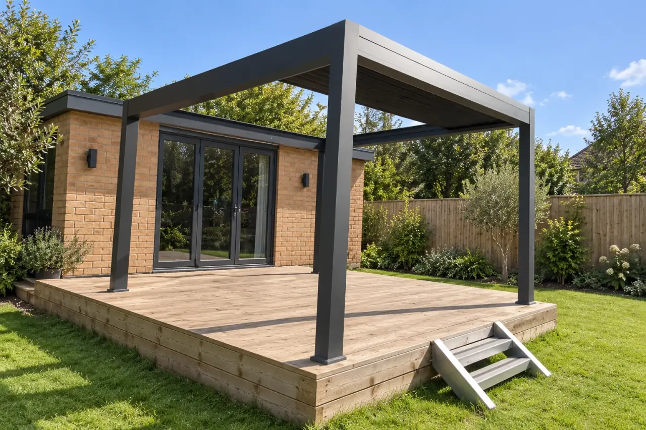Freestanding open-roof pavilion